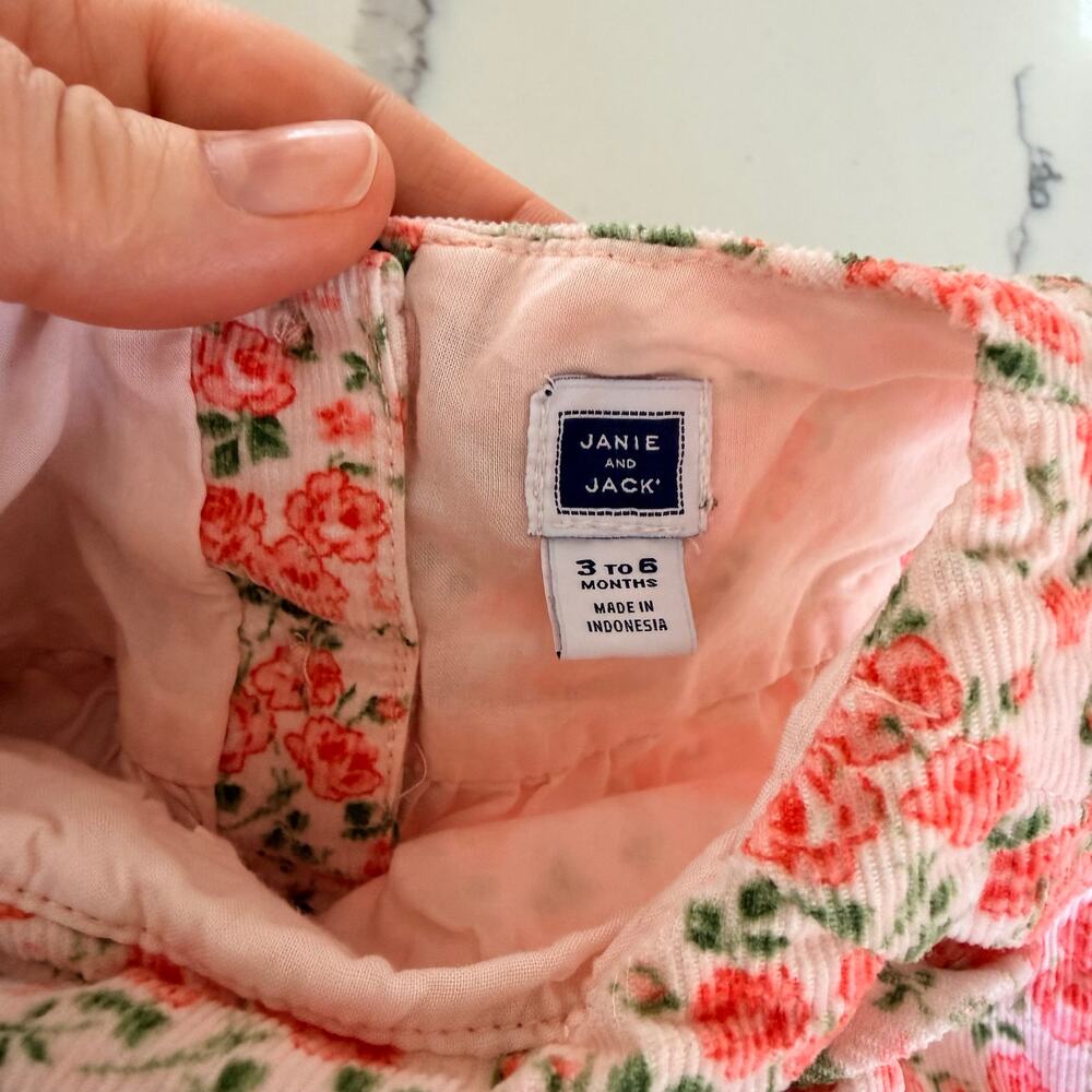 Janie and Jack Corduroy Floral Dress - 3-6 Months - Picture 4 of 6